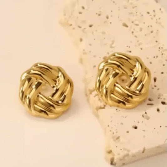 Boucles d'Oreilles Dorées Tressées - - Glow Cosmétiques