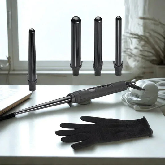 Fer à Friser 5 en 1 - Boucleur avec Embouts Interchangeables - Glow Cosmétiques